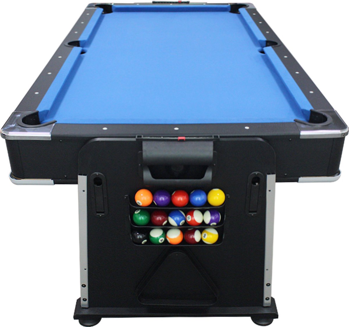 Strength - 7ft - 4in1 Multi Game Tafel - Biljarttafel - Airhockey - Tafeltennis - pooltafel - Zwart - blauw