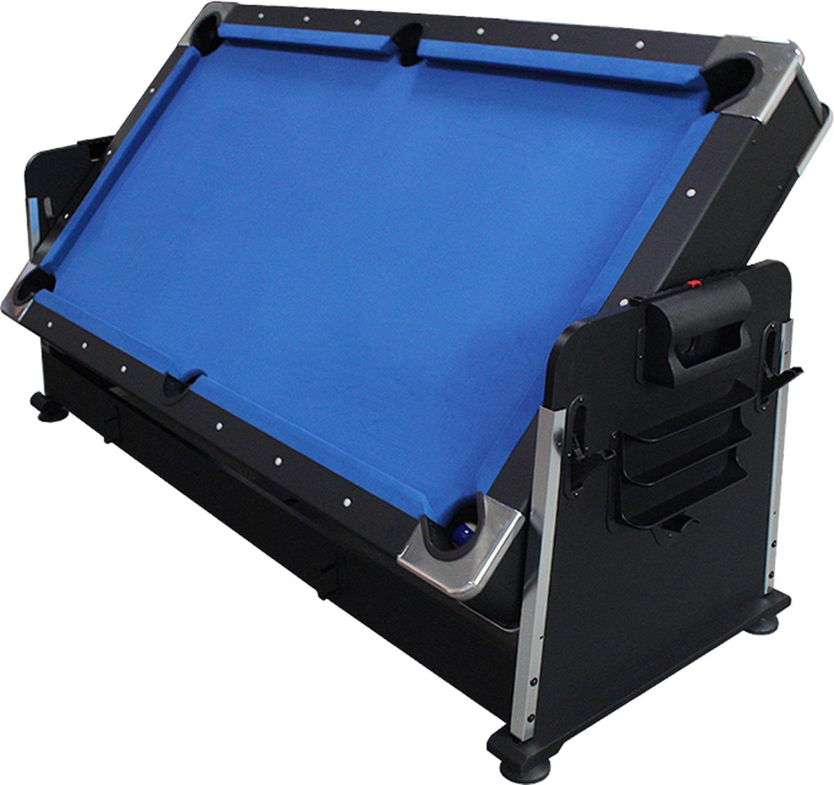 Strength - 7ft - 4in1 Multi Game Tafel - Biljarttafel - Airhockey - Tafeltennis - pooltafel - Zwart - blauw