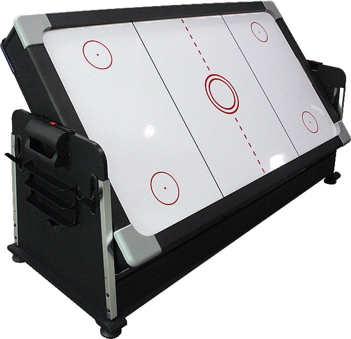 Strength - 7ft - 4in1 Multi Game Tafel - Biljarttafel - Airhockey - Tafeltennis - pooltafel - Zwart - blauw