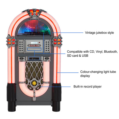 Pureline 105cm Retro Jukebox - CD speler - Bluetooth - FM radio