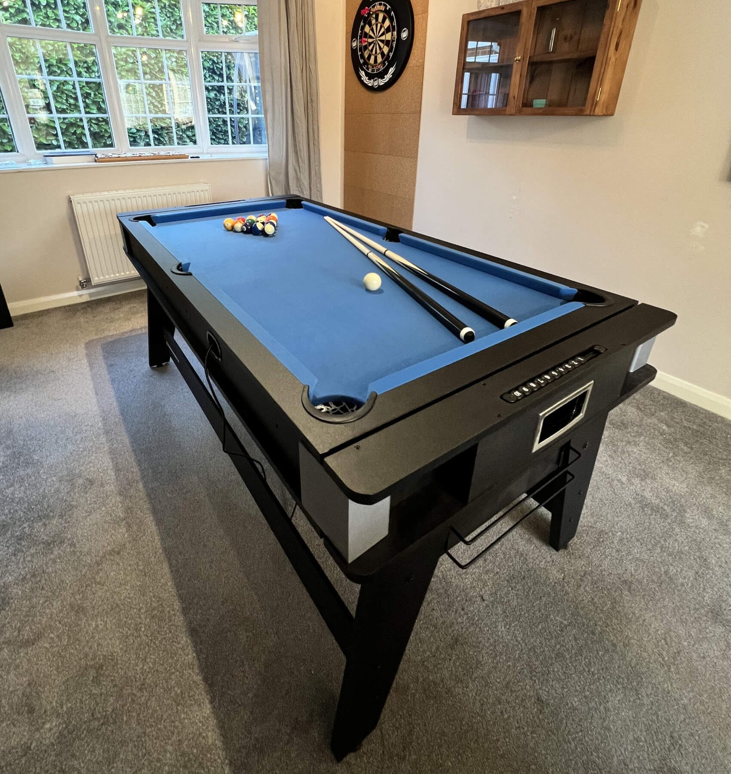 Strikeworth 6ft Multi Games Tafel - 3-in-1 - Pooltafel, Airhockey tafel & Tafeltennistafel - speel biljart, pingpong en Airhockey in 1