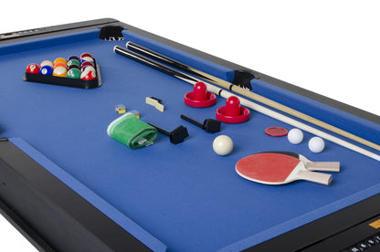 Strikeworth 6ft Multi Games Tafel - 3-in-1 - Pooltafel, Airhockey tafel & Tafeltennistafel - speel biljart, pingpong en Airhockey in 1