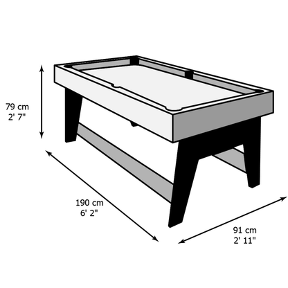 Strikeworth 6ft Multi Games Tafel - 3-in-1 - Pooltafel, Airhockey tafel & Tafeltennistafel - speel biljart, pingpong en Airhockey in 1
